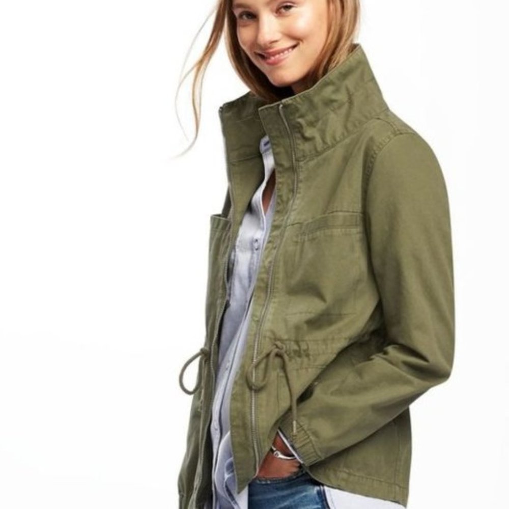 Old Navy Women's Canvas Field Jacket Size Medium Tall - Picture 10 of 11